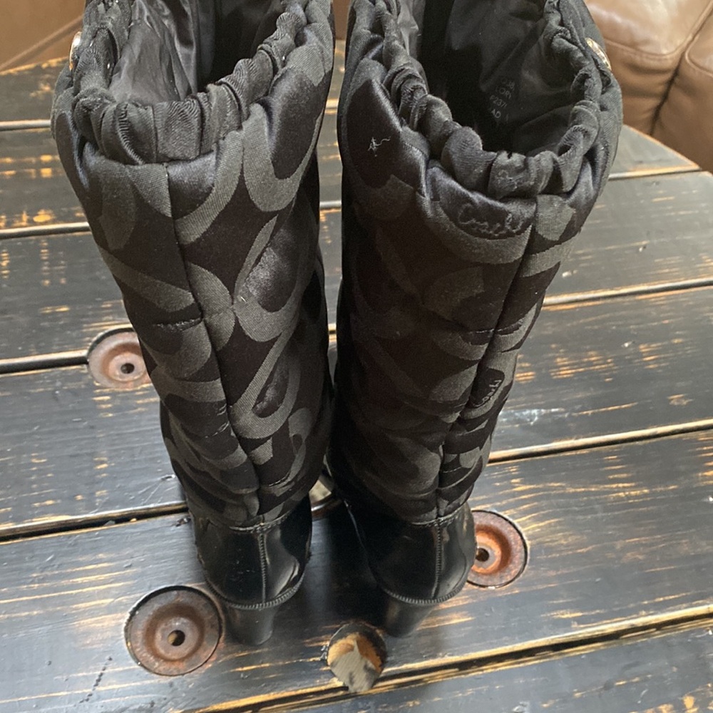 Coach Loryn Black Winter Boots - Quilted/Insulated with High Heels Size 7B - Picture 10 of 11